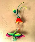 Hummingbird with Orange Flower Wall Art