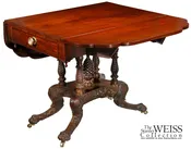 A Carved Mahogany Classical Drop-leaf Table, Phyfe School, New York, c.1830