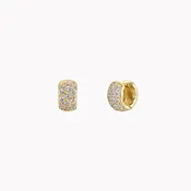 3 Row Diamond Pavé Huggie Earrings