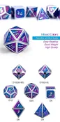 Cotton Candy – 7 Piece Metal and Enamel Dice Set