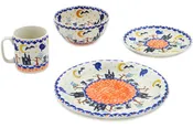 Polish Pottery 10" Place Setting Halloween Spooky Vibe