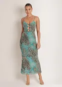 Abstract Leopard Maxi Dress - Brown Sage Animal