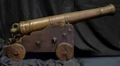 18th Century Bronze British Naval Cannon on Original Carriage