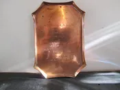 Copper Tray Made from Wedding Engraved Invitation Plate Mr. and Mrs. George Alden Winter 1951 1950s
