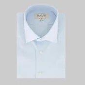 Hagen Dress Shirt-Sky Blue Mini Houndstooth