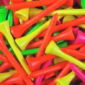 2 3/4" Wood Tees (100 Pack) Assorted Neon