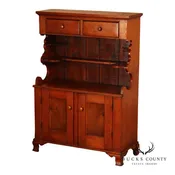 Antique American Country Pine Step-Back Cupboard Hutch