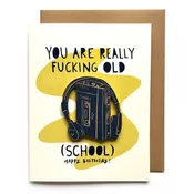 Card: Old School - Walkman Magnet w/ Card