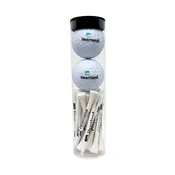 2 Golf Ball Tube with 3 1/4" Tees