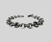 TRIPLE DOUBLE MOON LINK BRACELET STERLING SILVER