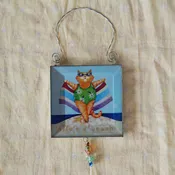 Beach Cat Lookinglass Ornament