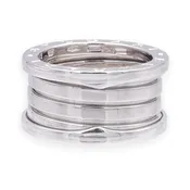 Bulgari Bvlgari B.zero1 18K White Gold 4-Row Band Ring Size 53 (6.5)