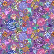 2026 Keepsake Challenge - Prismatic Blooms - Windham Fabrics - Shine On by Jennifer Lambein - Collage - Purple - Yardage