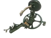 1880 Antique  Green Painted Iron Apple Peeler 14"h x 8"