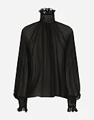 Bluse aus Chiffon mit gesmokten Details