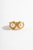 14K Modern Double Pearl Ring