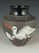 European Storks Vase — Suzanne Crane Fine Stoneware