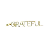 14K Gold Diamond ‘Grateful’ Charm