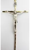 10″ BRASS CRUCIFIX W/SIL CORPU