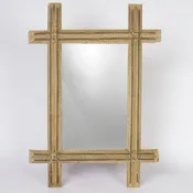 Old Tramp Art Mirror, French