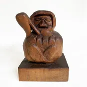Carved Daruma, wood, Japanese, Showa 30 (1955)