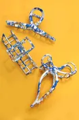 Vintage Toile Pattern Porcelain Hair Claw Clips