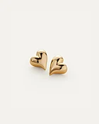 Jenny Bird Art Heart Button Earrings