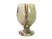4 Inch Green Onyx Stone Carved Sherry Glass (Single Glass)
