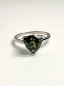 10KT White Gold Trillion Tourmaline Ring Size 8
