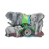 African Elephant Trio Magnet