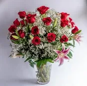 2 Dozen Radiant Rose with Lilies