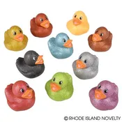 100 PC GLITTER RUBBER DUCK ASSORTMENT