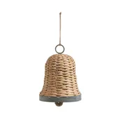 10" Basketweave Bell Ornament - Raz Imports