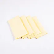 Square Linen Napkins, Lemon, Set of 4