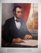 12 prints depicting the life of Abraham Lincoln