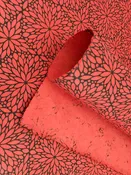 Black on Red - Handmade Decorative Lokta Paper, Gift wrap, Craft Paper