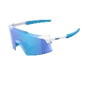 100% Aerocraft Matte White HiPER® Blue Mirror Lens