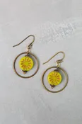 Azulejo Czech Glass Hoop Earrings E016