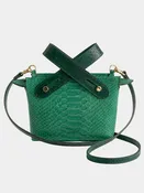 Angelic Italian Python Leather Handbag Emerald