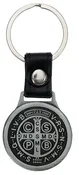 Antique Silver St. Benedict Medal Keyring