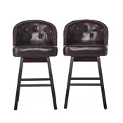 360 Degree Swivel Bar Stool With Stunning Nailhead Trim (Set of 2)