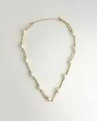 18" Link & Pearl Necklace