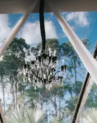 Black Wrought Iron Crystal Chandelier