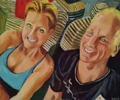Beth and Tom on Airplane