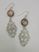 Sterling Silver Dichroic Flourish Earrings
