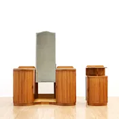 1930s British Made Art Deco Vanity & Nightstand Set