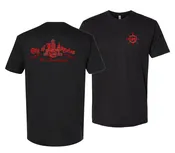 Black Los Angeles City Lifenet Red Print Logo T-Shirt