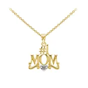 #1 Mom Sterling Silver Dainty Necklace