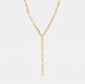Commercial 18K Mixed-Link Lariat Necklace