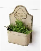 Antiqued Wall Planter With Bird